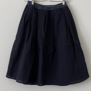 A|X Armani Exchange Midweight Skater Midi Skirt Navy Blue 4